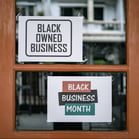 Black Ownerd Business Month door sign